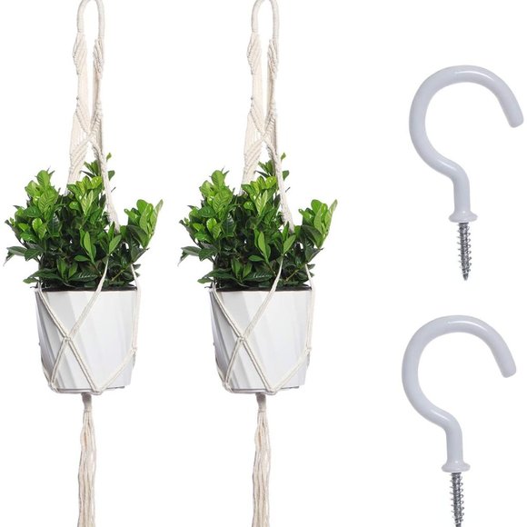 Bohemian Braided Plant Holder Hippie Outdoor/Indoor/Living Room/Dorm Decor - Picture 7 of 10